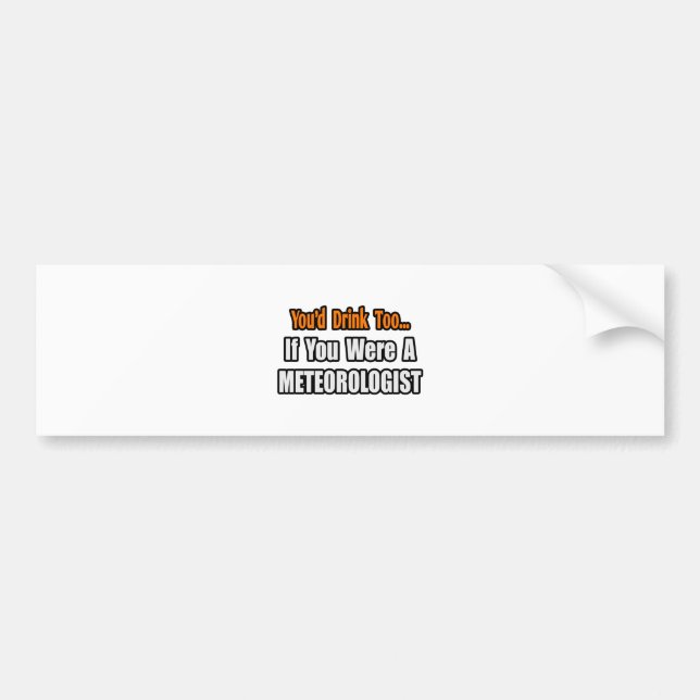 You'd Drink Too...Meteorologist Bumper Sticker (Front)