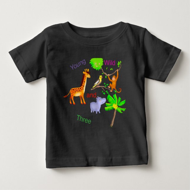 youg wild  and three Animals  Baby T-Shirt (Front)