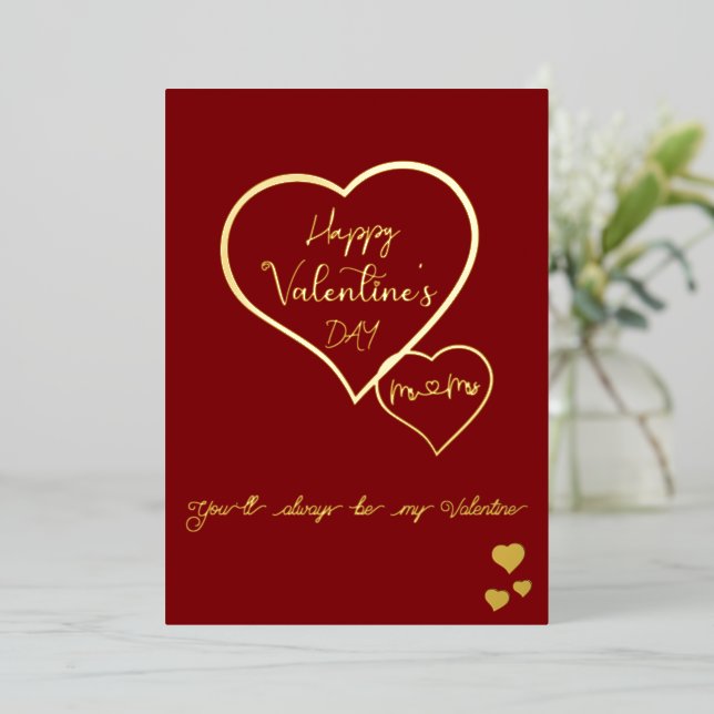 You'll Always Be My Valentine Double Hearts (Standing Front)
