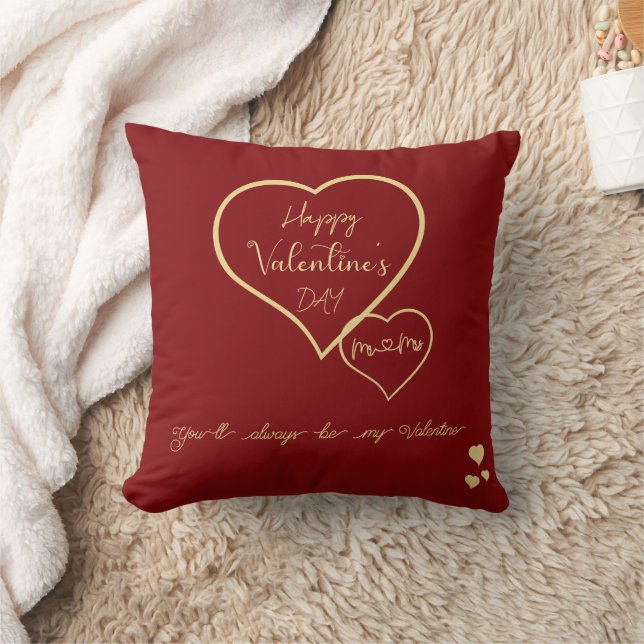 You'll Always Be My Valentine Double Hearts Cushion (Blanket)