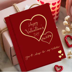 You'll Always Be My Valentine Double Hearts Flat Holiday Card