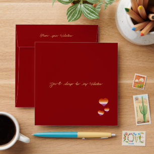 You'll Always Be My Valentine Lesbian Hearts Flag Envelope