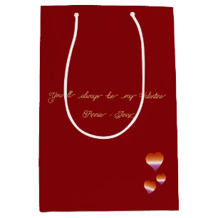 You'll Always Be My Valentine Lesbian Hearts Flag Medium Gift Bag