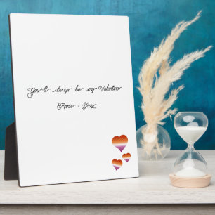 You'll Always Be My Valentine Lesbian Hearts Flag Plaque