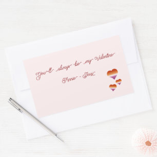 You'll Always Be My Valentine Lesbian Hearts Flag Rectangular Sticker