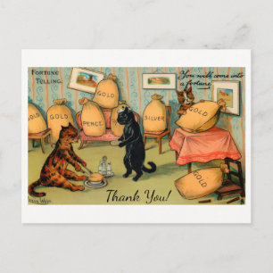 You'll Come into a Fortune Telling Cats Thank You Postcard