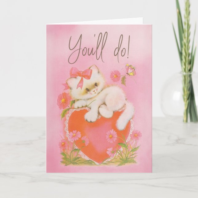 YOU'LL DO - cute retro Valentines day card (Front)