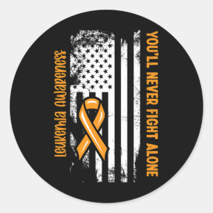 You'll Never Fight Alone Blood Cancer Leukaemia Aw Classic Round Sticker