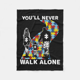 You'll Never Walk Alone Autism Awareness Fleece Blanket