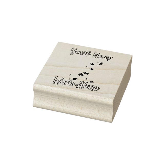 You'll Never Walk Alone Father Daughter Autism Rubber Stamp (Stamp)