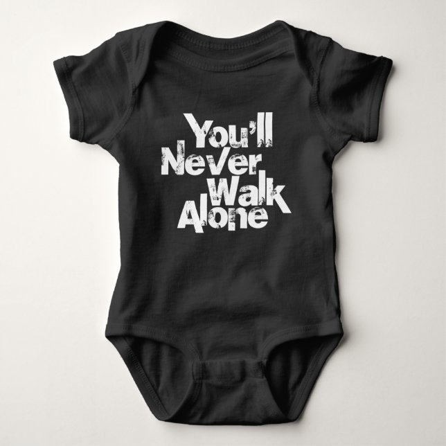 you'll never walk alone red baby bodysuit (Front)
