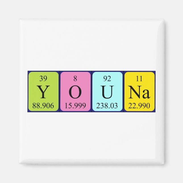 Youna periodic table name magnet (Front)