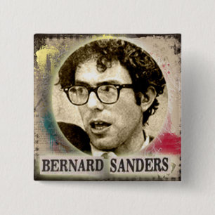 Young Activist Bernie New Paper Photo Button