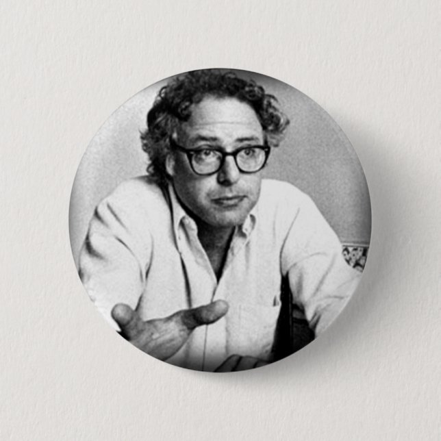 Young Activist Bernie Sanders Photo Button (Front)