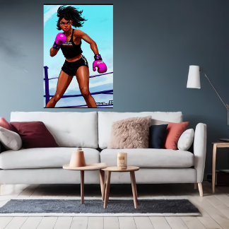 Young African American boxer | AI Art Poster