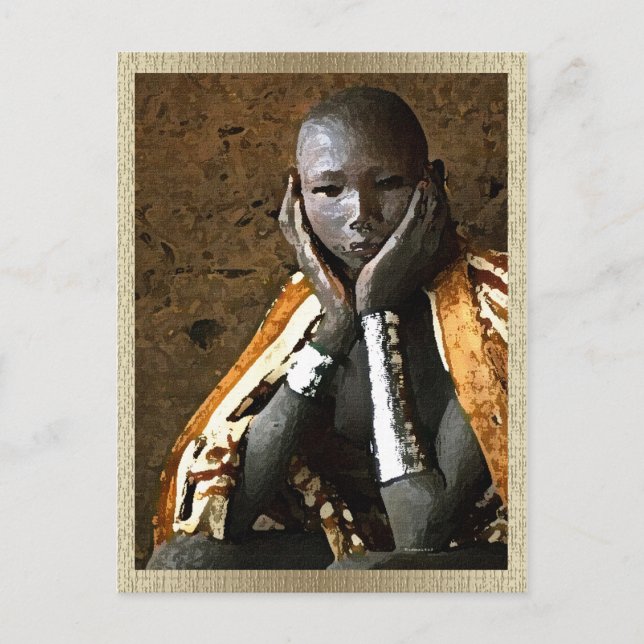 Young African Boy Postcard • Cultural Heritage Art (Front)