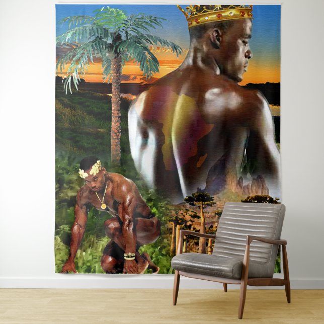 Young African King Tapestry (In Situ)