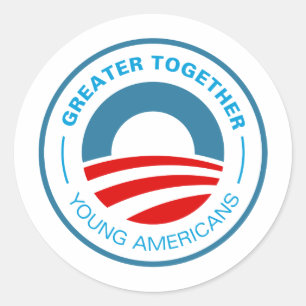Young Americans for Obama Classic Round Sticker