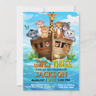 Young and Wild Safari Any Age Birthday Party Invitation