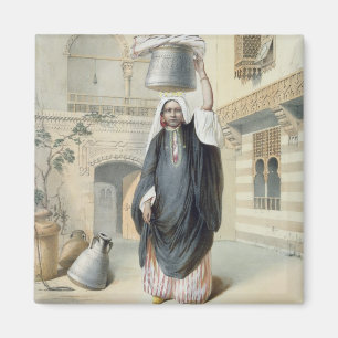 Young Arab Girl Returning from the Hammam in Cairo Magnet