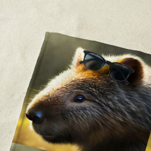 Young Australian Wombat, Beach Towel