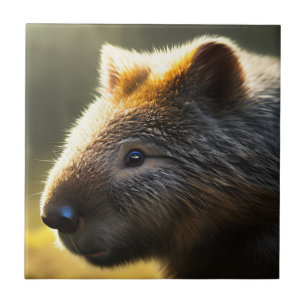 Young Australian Wombat, Ceramic Tile