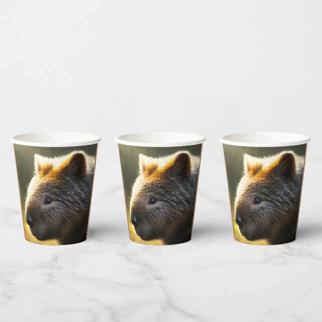 Young Australian Wombat, Paper Cups (Multi)