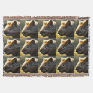 Young Australian Wombat, Throw Blanket