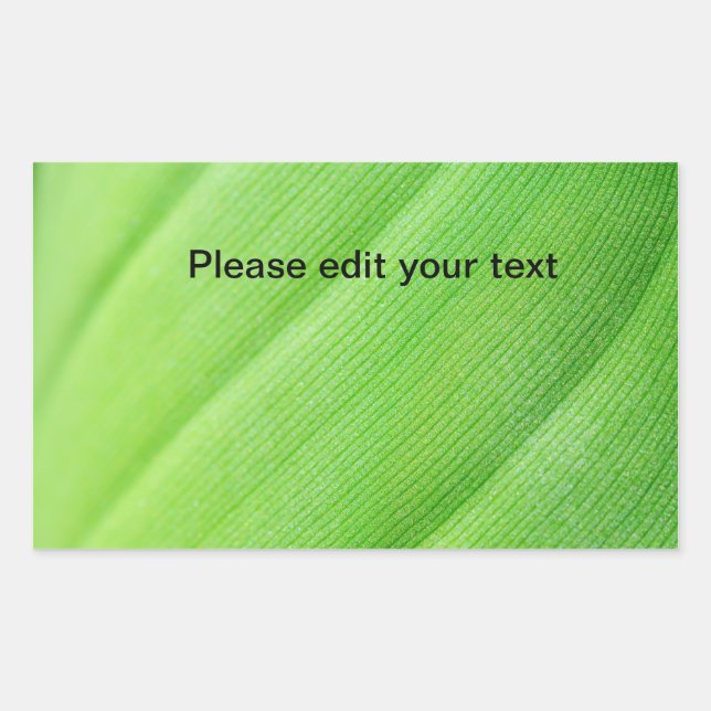 young banana leaf rectangular sticker (Front)