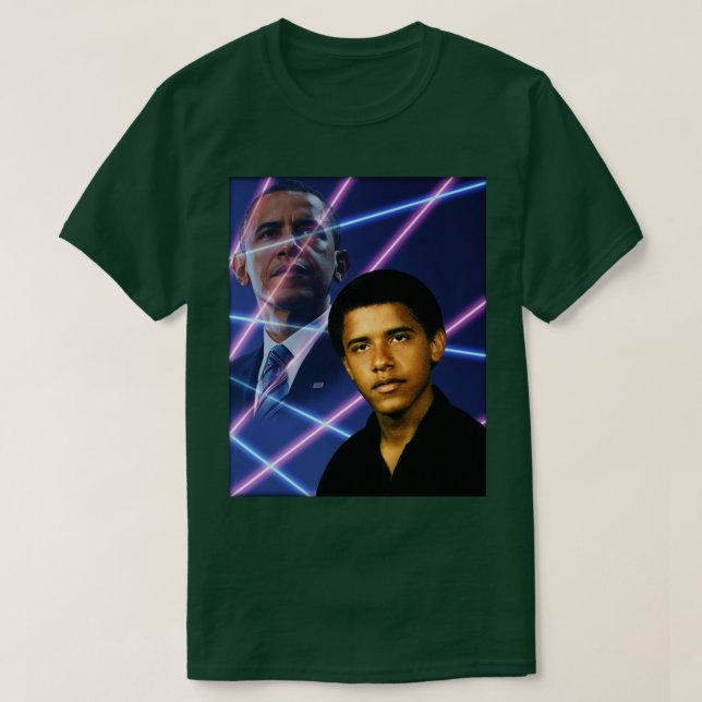Young Barack Obama School Picture Laser T-Shirt (Design Front)