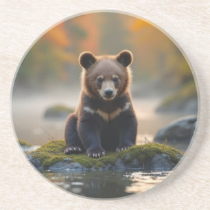 Young Bear in Autumn Coaster