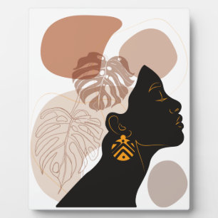 Young beautiful african american woman plaque