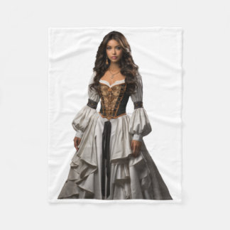Young Beautiful Woman In Costume Sticker2 Fleece Blanket