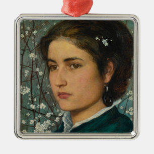 Young Beauty (Elegant Woman) (Female Portrait) Met Metal Tree Decoration