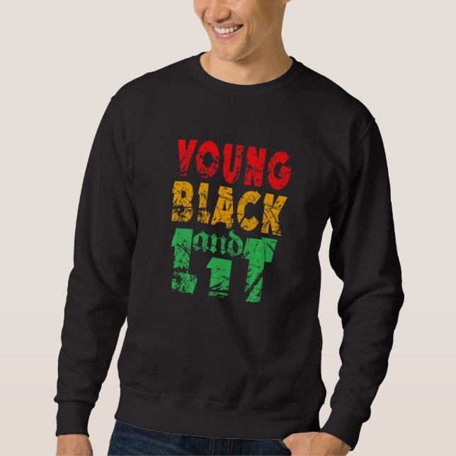 Young Black And Lit Pride African American History Sweatshirt (Front)