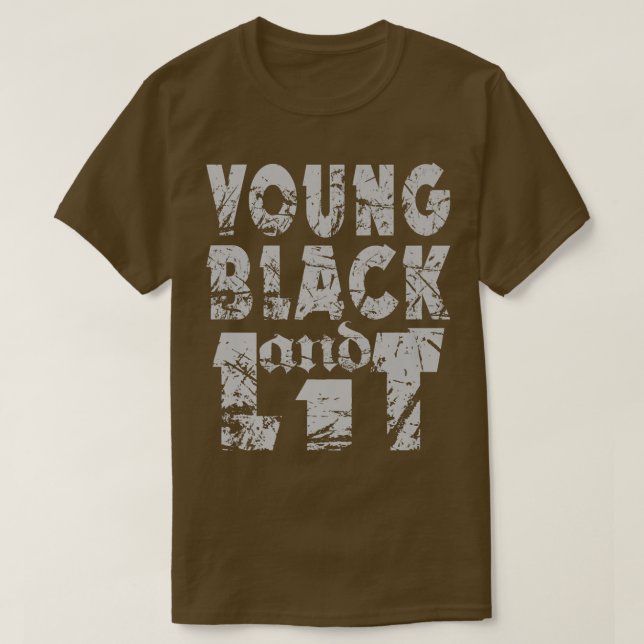 Young Black and Lit Pride African American History T-Shirt (Design Front)