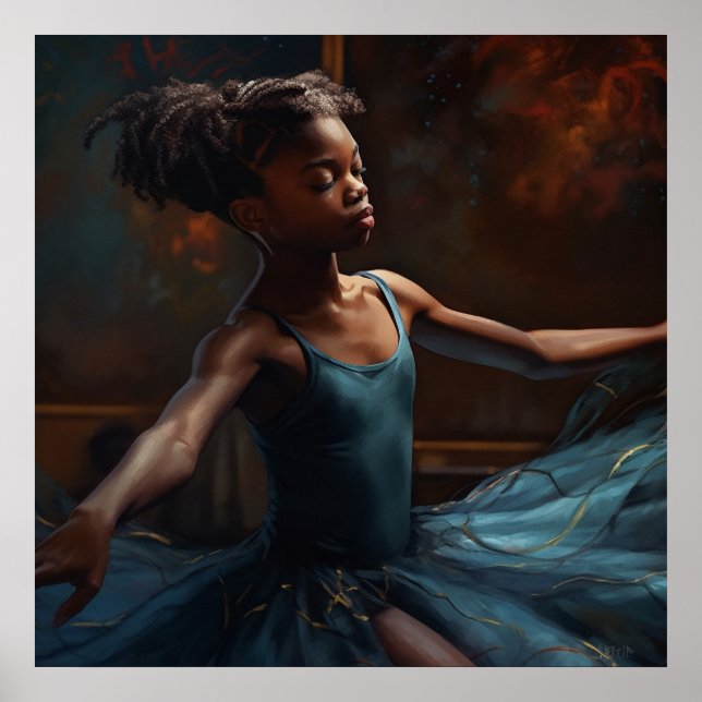 Young Black Ballerina in Repose Poster (Front)