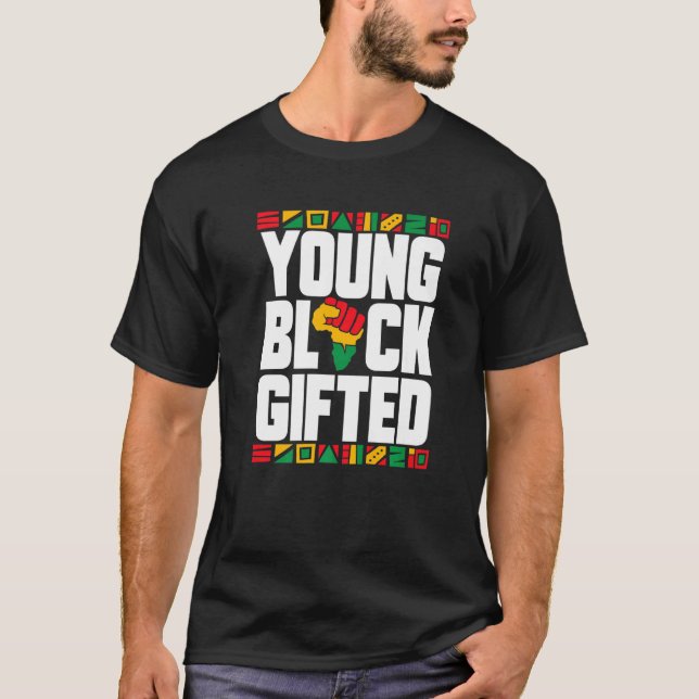 Young Black ed Black History Month Boys Girls T-Shirt (Front)