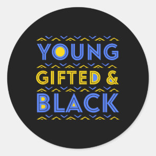 Young Black Gifted Boys Man Women Black History Mo Classic Round Sticker