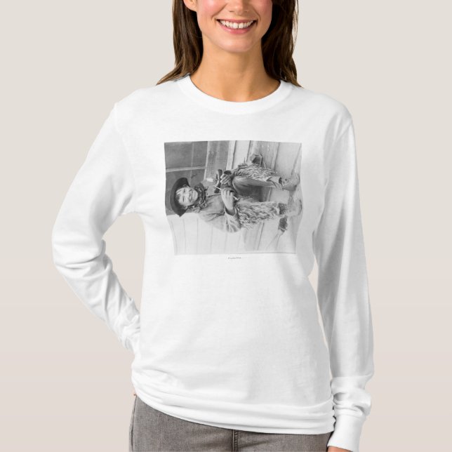 Young Boy Dressed as Cowboy with Toys T-Shirt (Front)