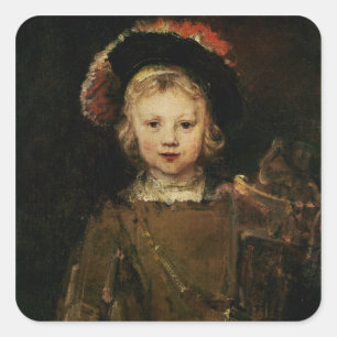 Young Boy in Fancy Dress, c.1660 (oil on canvas) Square Sticker