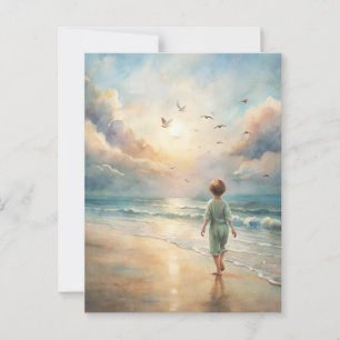 Young Boy on Beach Postcard