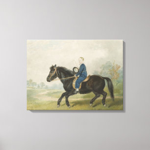 Young Boy Riding a Pony (by Penry Williams) Canvas Print