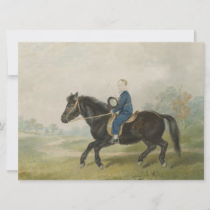 Young Boy Riding a Pony  Card