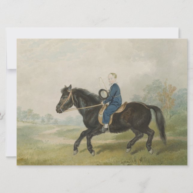 Young Boy Riding a Pony  Card (Front)