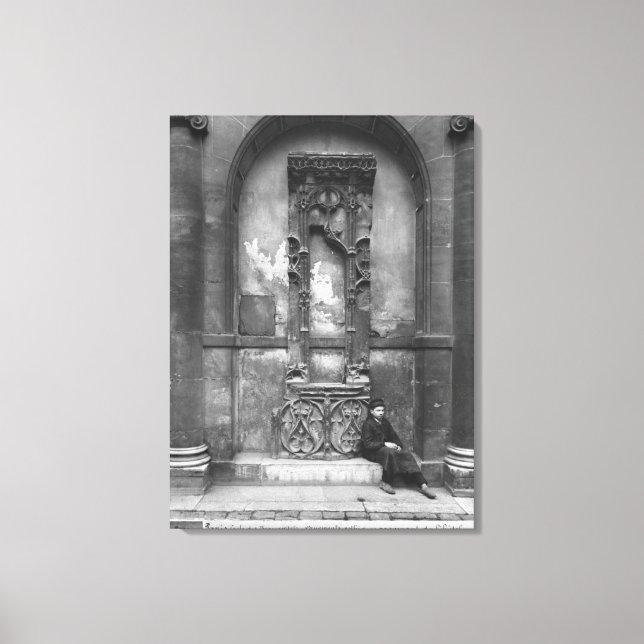 Young Boy Seated Outside Canvas Print (Front)