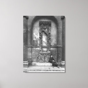 Young Boy Seated Outside Canvas Print