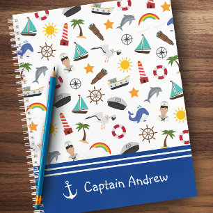 Young Boy's Captain Sailor Nautical Notebook