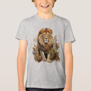 Young boys lion t-shirt. Tri-Blend shirt