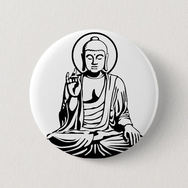 Young Buddha No.1 (black) 6 Cm Round Badge (Front)
